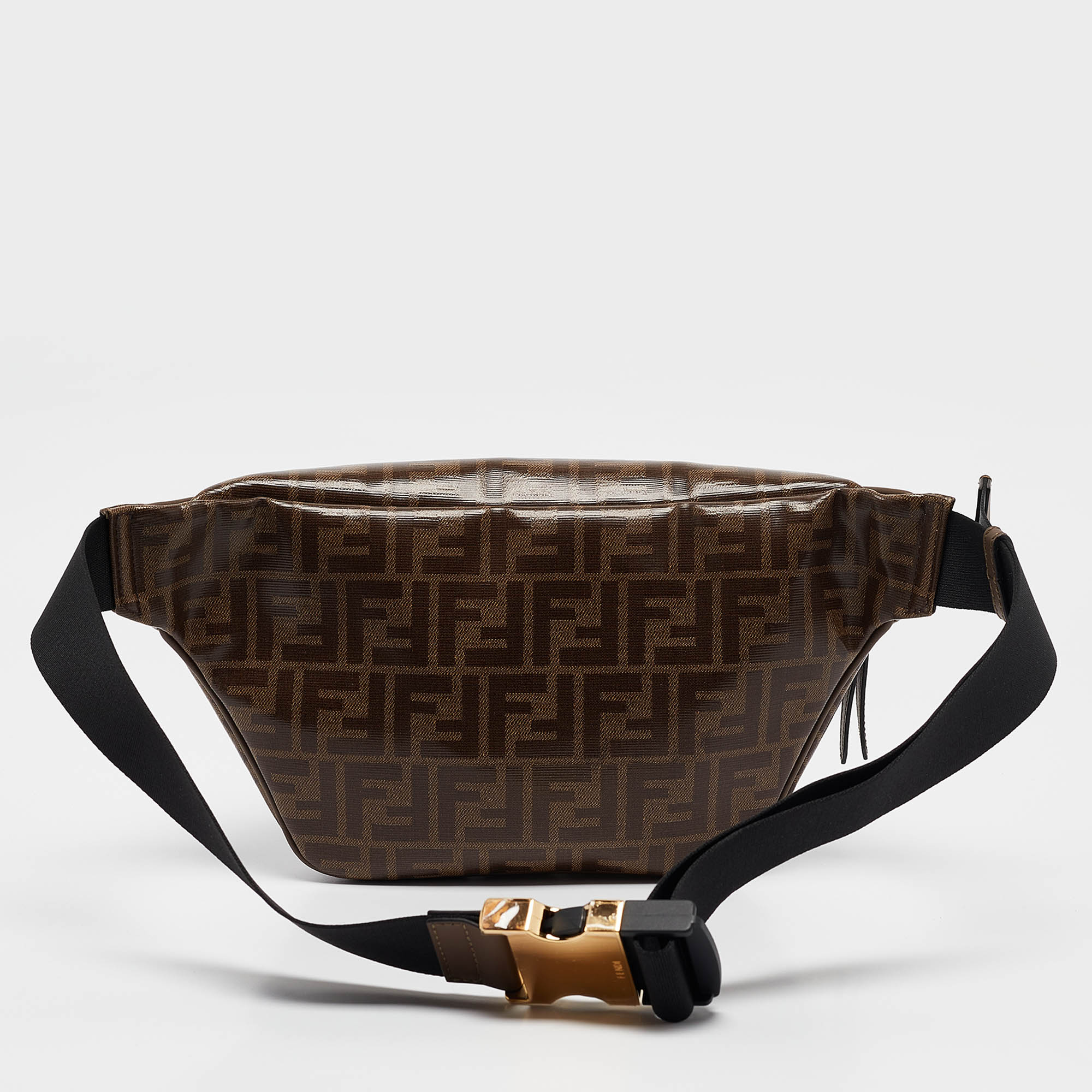 Fendi Brown Zucca Coated Canvas And Leather Spalmati Mania Belt Bag