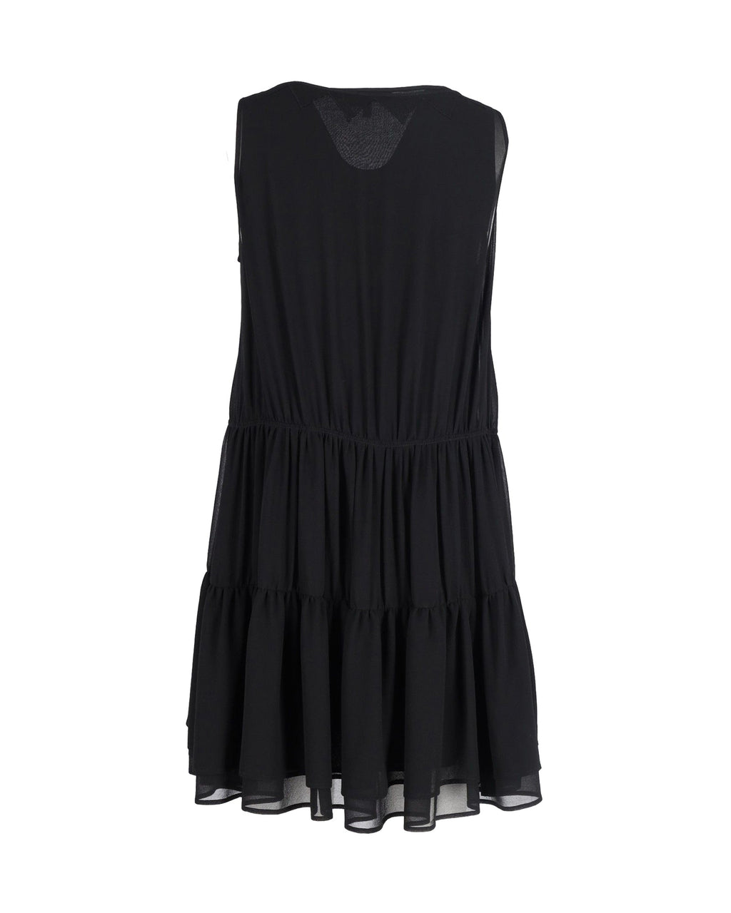See By Chloe Sleeveless Tiered Mini Dress in Black Silk