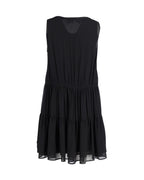 See By Chloe Sleeveless Tiered Mini Dress in Black Silk