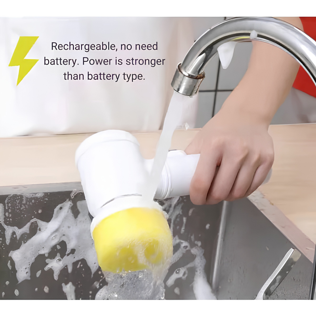 Waterproof 5-in-1 Rechargeable Electric Scrub Gun