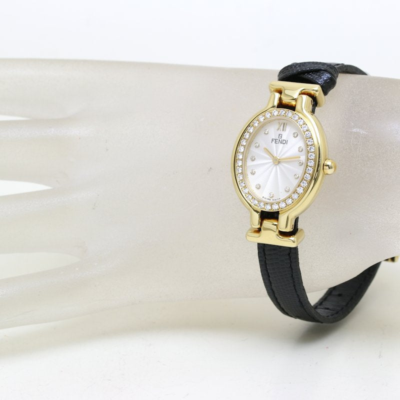 Fendi Yellow Gold Diamond Quartz Watch