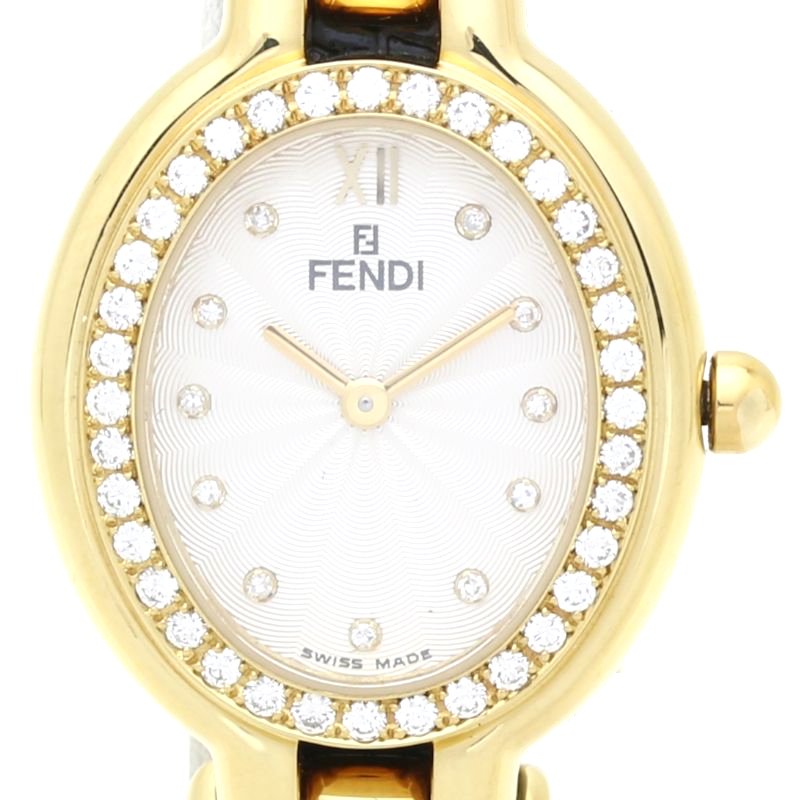 Fendi Yellow Gold Diamond Quartz Watch