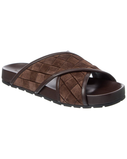 Bottega Veneta Tarik Intrecciato Suede & Leather Sandal