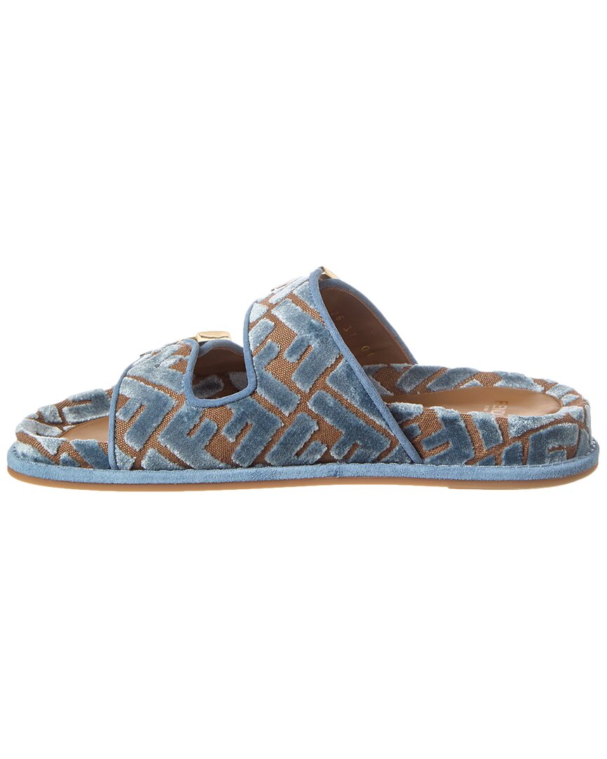 Fendi Feel Ff Jacquard Velvet Sandal