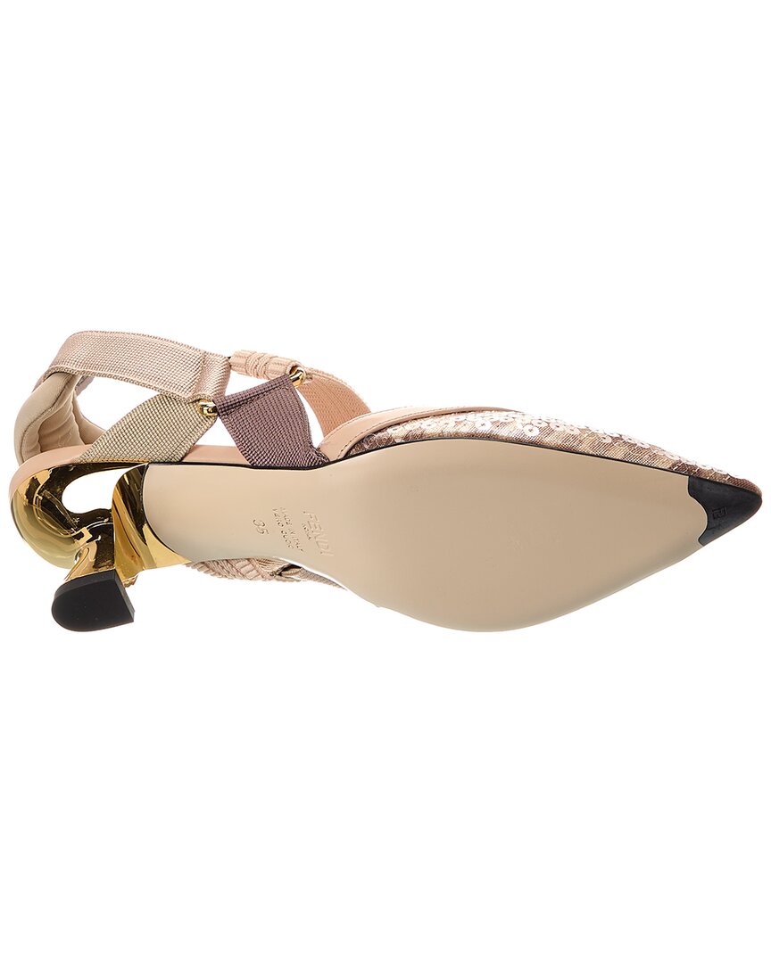Fendi Colibri Sequin Mesh Slingback Pump