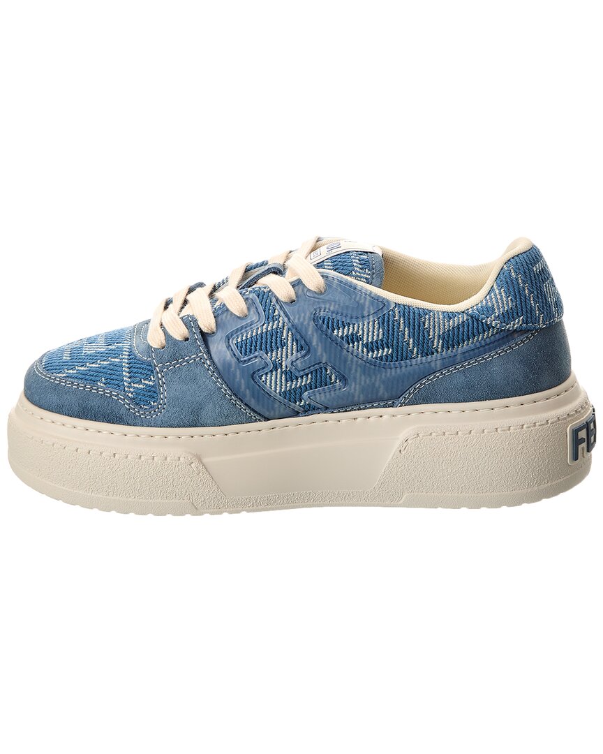 Fendi Match Ff Jacquard & Suede Platform Sneaker