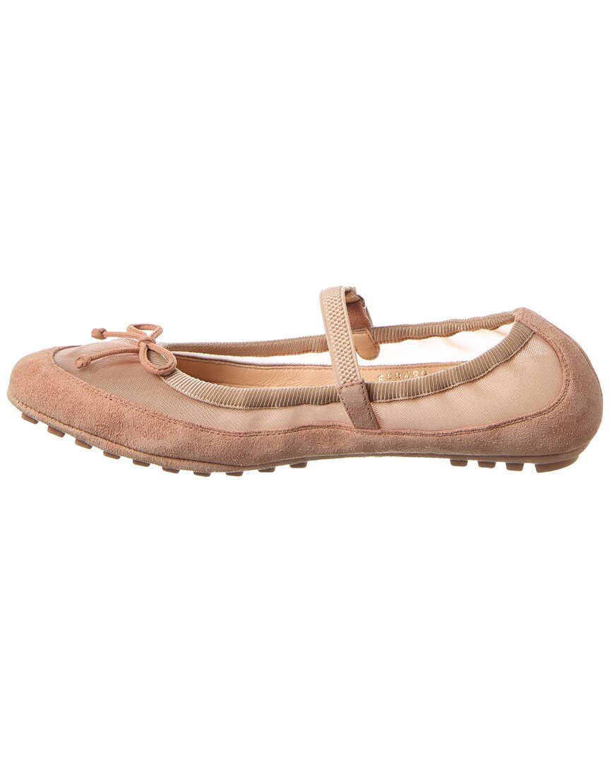 Fendi Baguette Suede & Mesh Ballet Flat