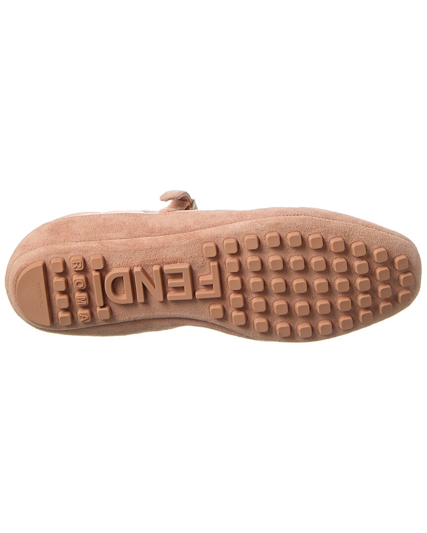 Fendi Baguette Suede & Mesh Ballet Flat