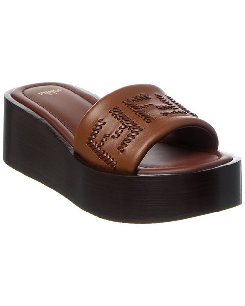 Fendi Sunshine Leather Flatform Sandal