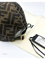 Fendi FF Jacquard Ball Cap Brown