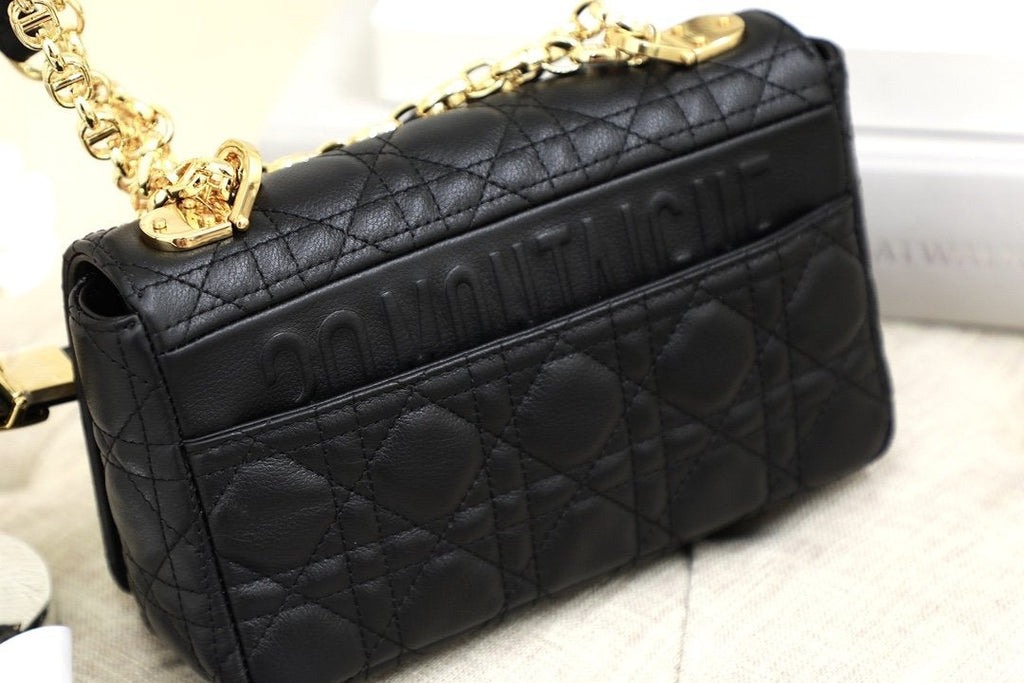 DIOR SMALL CARO BAG BALCK SUPPLE CANNAGE CALFSKIN