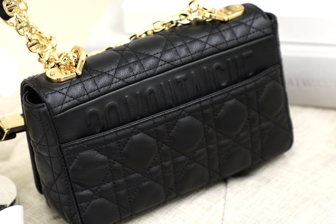 DIOR SMALL CARO BAG BALCK SUPPLE CANNAGE CALFSKIN