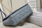 DIOR SMALL CARO BAG GRAY SUPPLE CANNAGE CALFSKIN