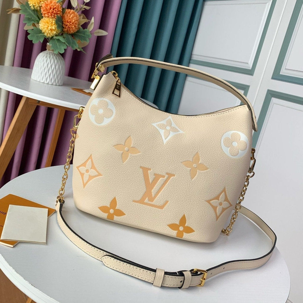 Louis Vuitton MARSHMALLOW HOBO CREAM SAFFRON GRAINED COWHIDE LEATHER