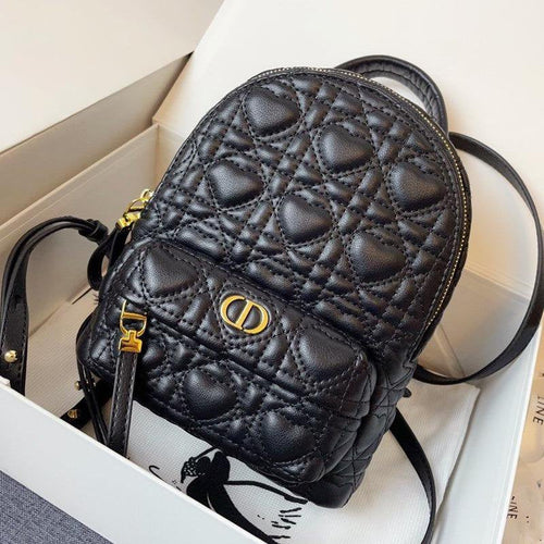 DIOR SMALL BACKPACK BLACK CANNAGE LAMBSKIN