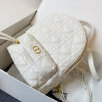 DIOR SMALL BACKPACK WHITE CANNAGE LAMBSKIN