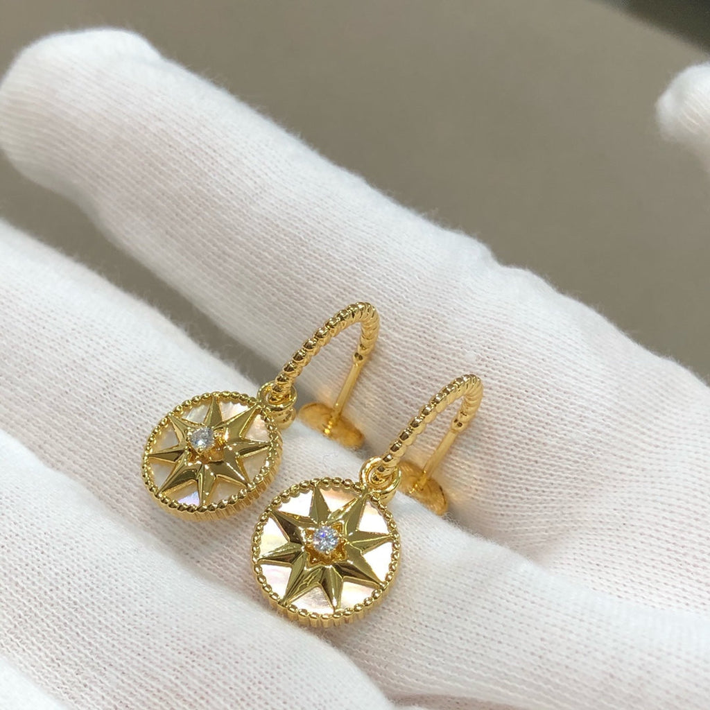 DIOR LUCKY STAR GOLD MOP EARRINGS