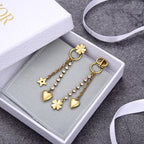 DIOR HEART CLOVER STAR EARRINGS GOLD
