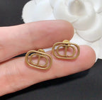DIOR STUD EARRINGS ANTIQUE GOLD