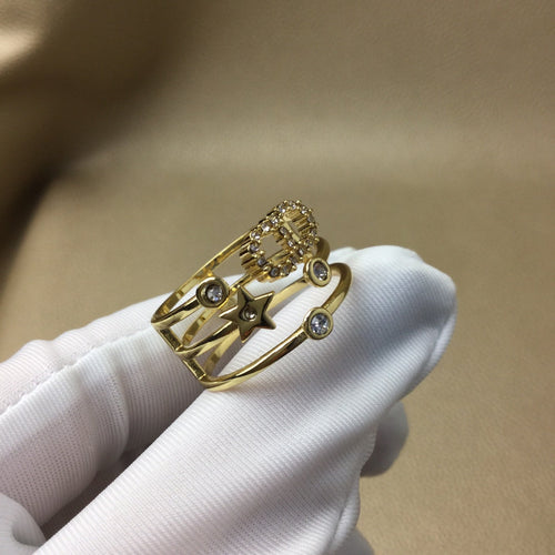 DIOR SHINY D RING GOLD