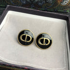 DIOR STUD ONYX EARRINGS