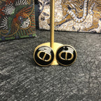 DIOR STUD ONYX EARRINGS