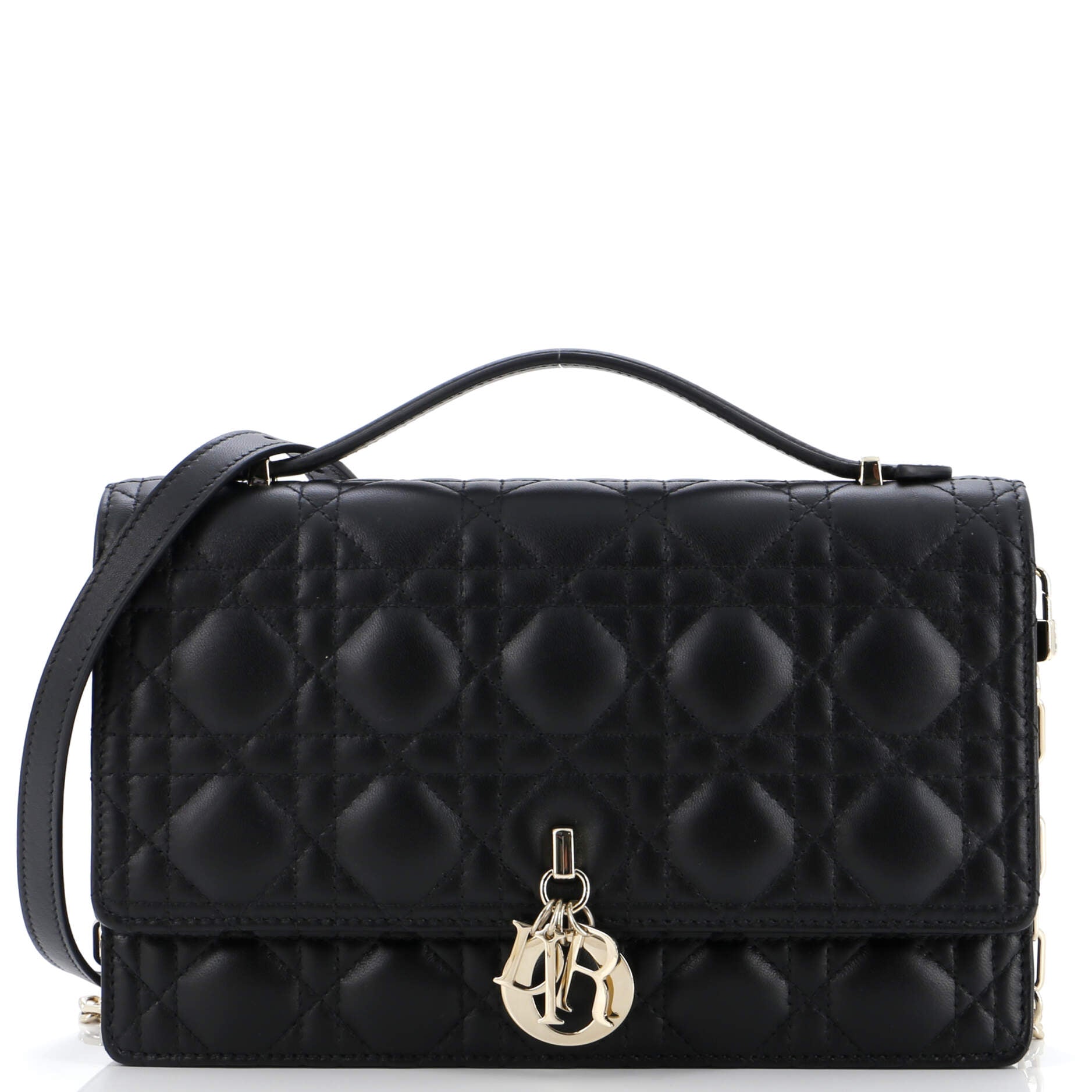 Dior My Dior Top Handle Flap Bag Cannage Quilt Lambskin Small