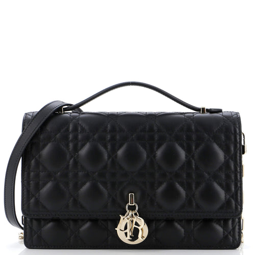 Dior My Dior Top Handle Flap Bag Cannage Quilt Lambskin Small