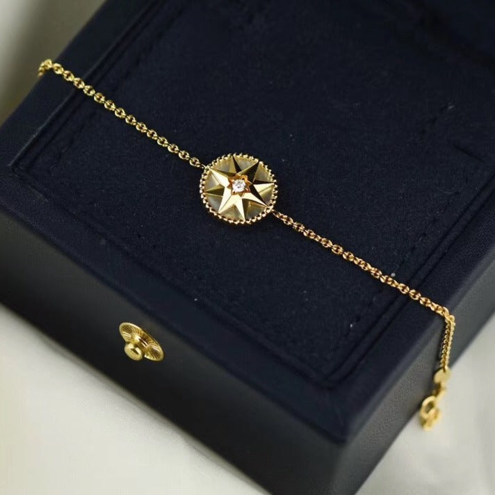 DIOR STAR DIAMOND MOP GOLD NECKLACE