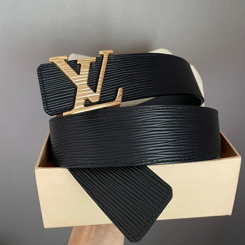 Louis Vuitton 40MM BELT GOLD BUCKLE BLACK EPI LEATHER