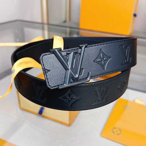 Louis Vuitton 40MM BELT BLACK BUCKLE BLACK EMPREINTE LEATHER