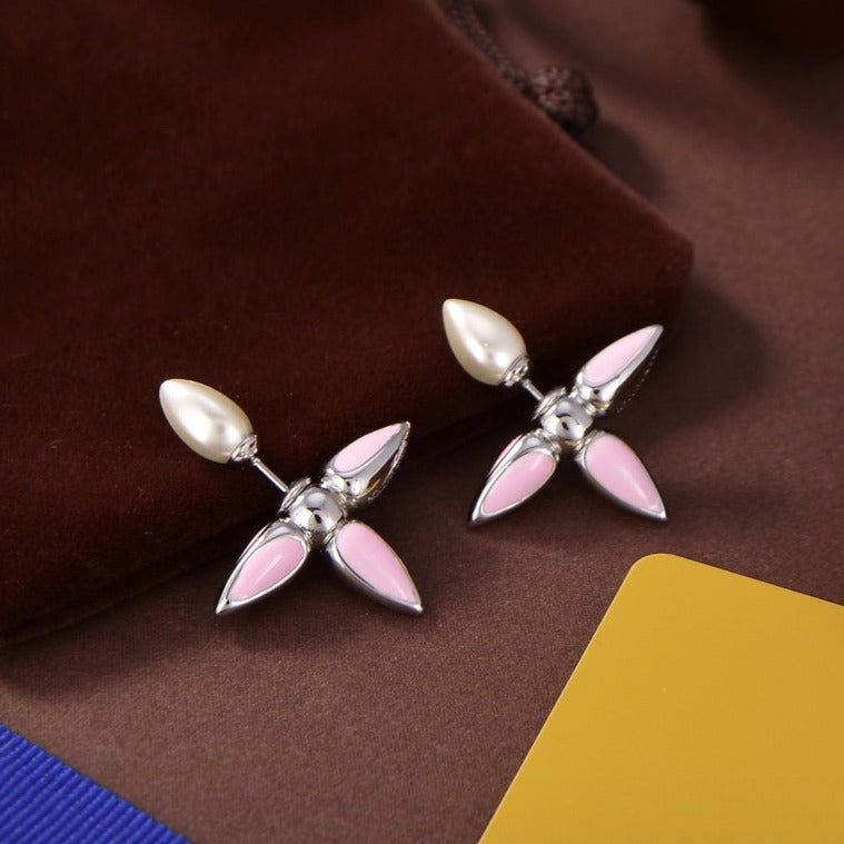 Louis Vuitton LOUISETTE EARRINGS PINK MOP SILVER EARRINGS