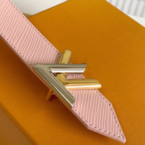 Louis Vuitton WOMEN'S BELT SILVER BUCKLE ROSE LEATHER 30MM