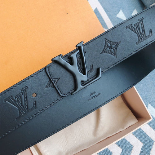 Louis Vuitton BELT 40MM EMBOSSED BLACK LEATHER FASHION