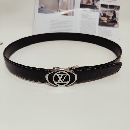 Louis Vuitton BELT ROUND FACE BUCKLE BLACK LEATHER 35MM