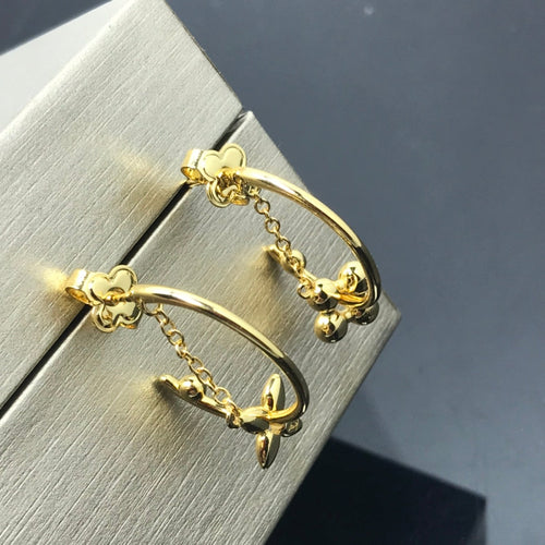 Louis Vuitton STAR AND SUN GOLD HOOP EARRINGS