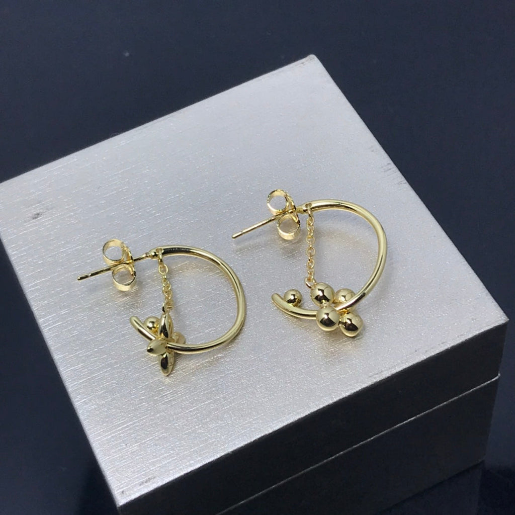 Louis Vuitton STAR AND SUN GOLD HOOP EARRINGS