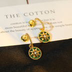 DIOR LUCKY STAR GOLD MALACHITE EARRINGS