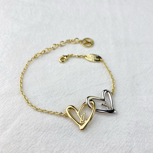 Louis Vuitton LOGO DOUBLE HEART BRACELET
