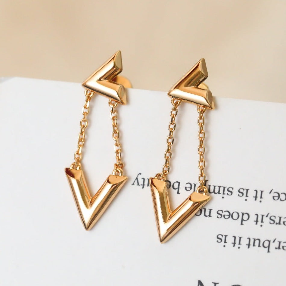 Louis Vuitton VOLT GOLD DROP EARRINGS