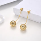 DIOR BALL DROP GOLD EARRINGS
