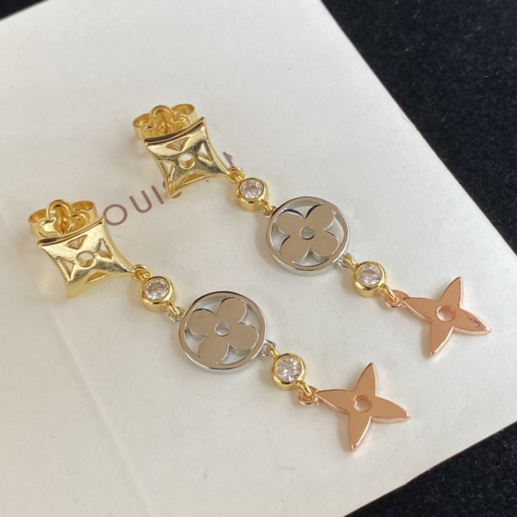 Louis Vuitton STAR AND SUN 4 MOTIFS DROP EARRINGS