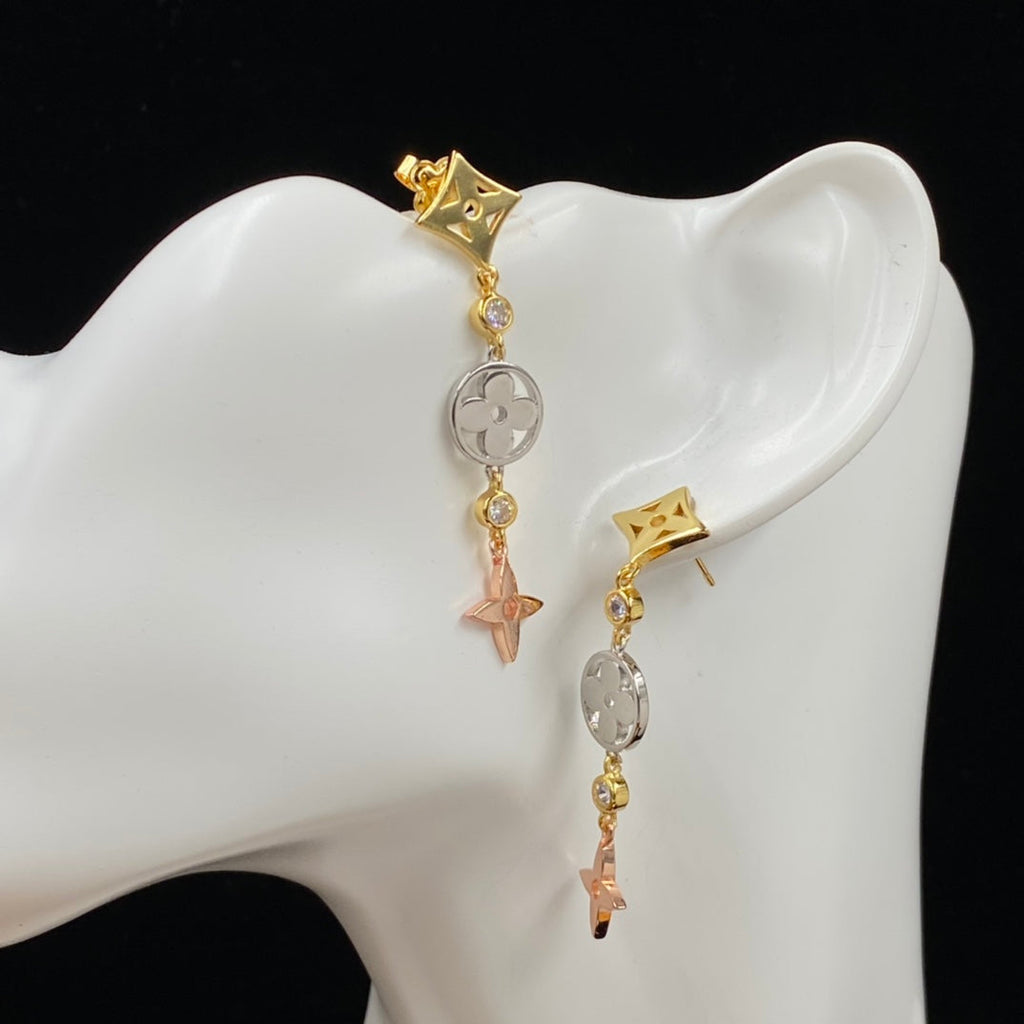 Louis Vuitton STAR AND SUN 4 MOTIFS DROP EARRINGS