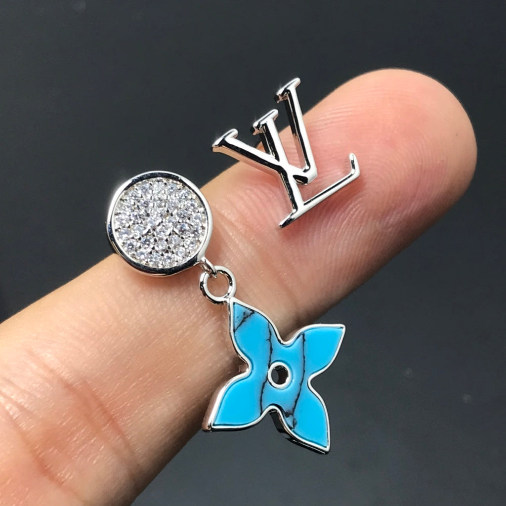 Louis Vuitton TURQUOISE DIAMOND SILVER EARRINGS