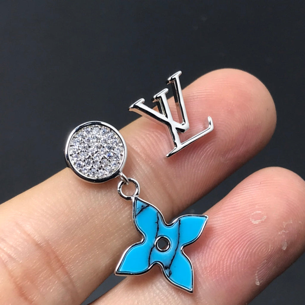 Louis Vuitton TURQUOISE DIAMOND SILVER EARRINGS