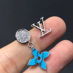 Louis Vuitton TURQUOISE DIAMOND SILVER EARRINGS