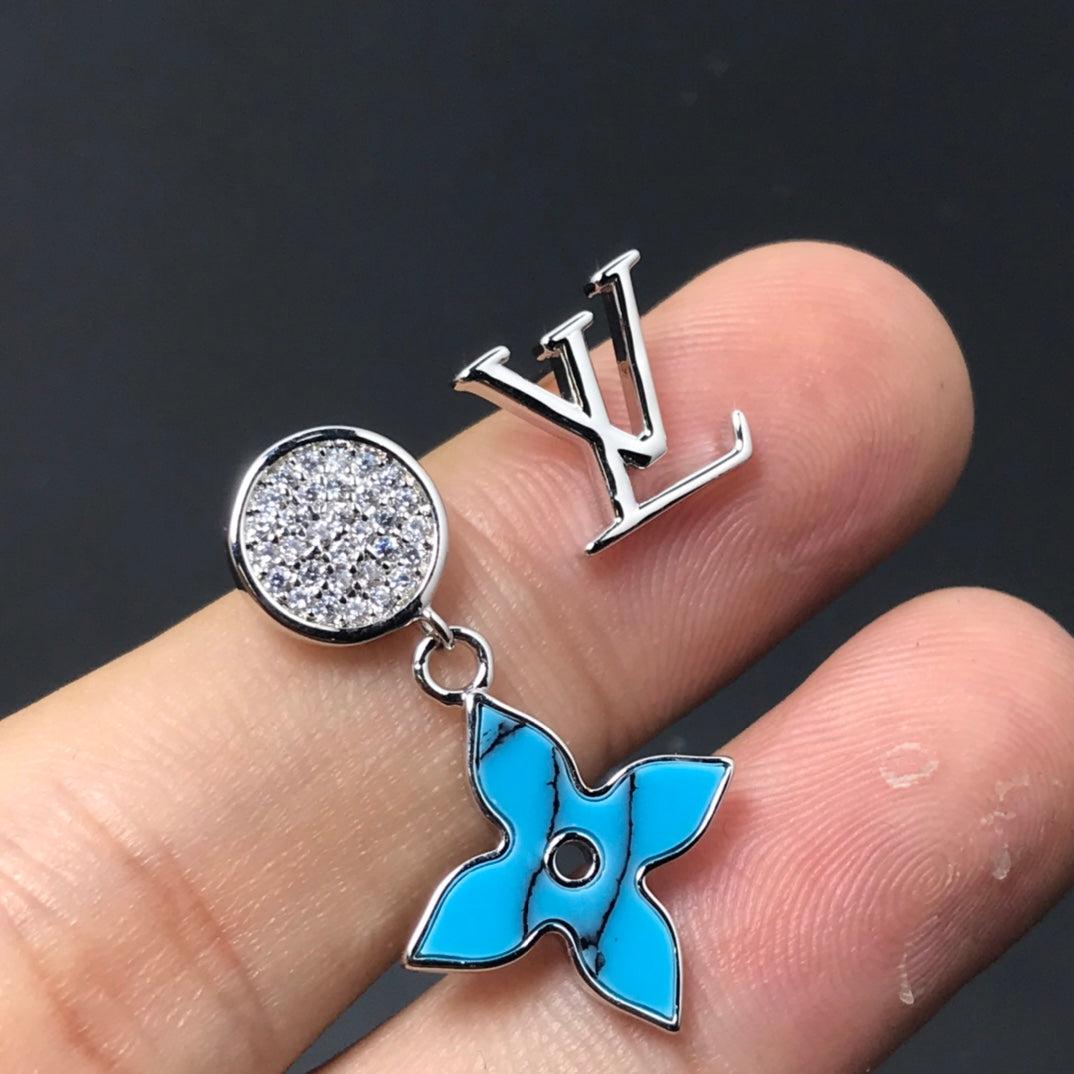Louis Vuitton TURQUOISE DIAMOND SILVER EARRINGS
