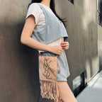 Yves Saint Laurent Suede Tassel Bag