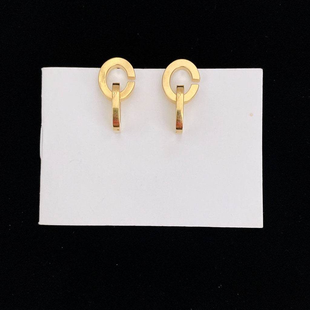 DIOR DROP GOLD EARRINGS