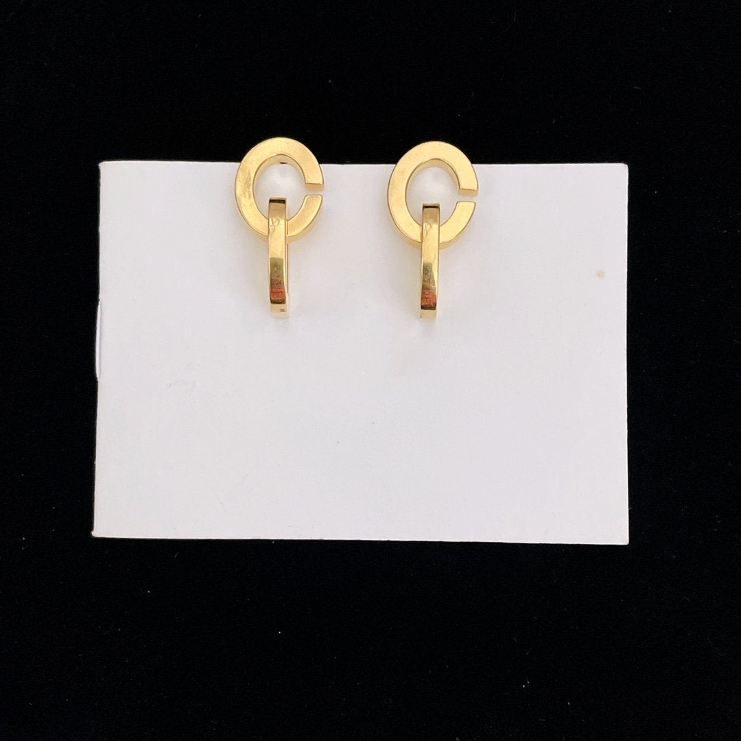 DIOR DROP GOLD EARRINGS